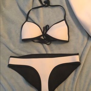 Triangl white swim suit set